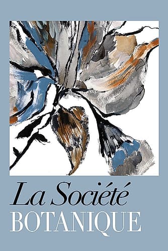 Blue Grey Abstract Bloom Art Print