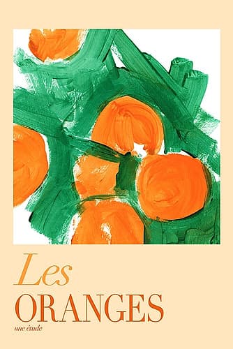 Vibrant Orange Abstract Food Print