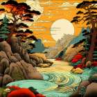 Japan World Illustration (4) Art Print