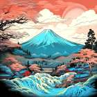 Japan World Illustration (5) Art Print