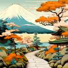 Japan World Illustration (6) Art Print