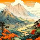 Japan World Illustration (7) Art Print