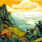 Japan World Illustration (9) Art Print