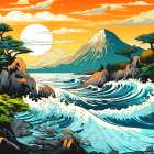 Japan World Illustration (10) Landscape Print
