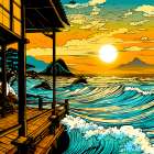 Japan World Illustration (11) Coastal Print