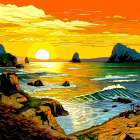 Japan World Illustration (12) Art Print