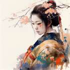 Japan World Watercolor Painting (12) Art Print