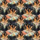 Pattern 9 bunnies Art Print