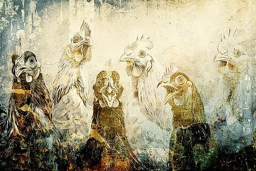 Chicken Funny Illustration Art 01 Art Print