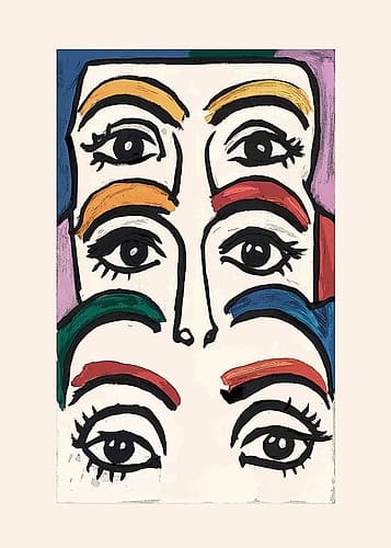 Eyes and Brows Abstract Art Print