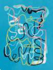 Multicolor line art abstract Art Print