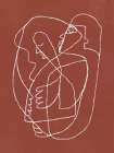 Couple hugging line art abstract Art Print