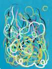 Line art flames Abstract Art Print
