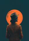 She and the Moon Abstract Art Print