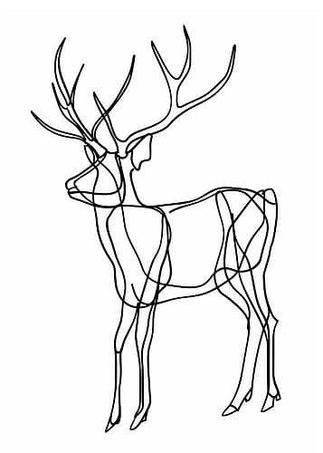 Line Deer Art Print