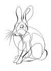 Line art Rabbit Art Print
