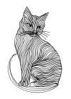 Lines art Cat Art Print