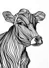 Lines art Cow Minimalist Print