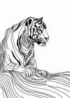 Lines art Tiger Minimalist Print