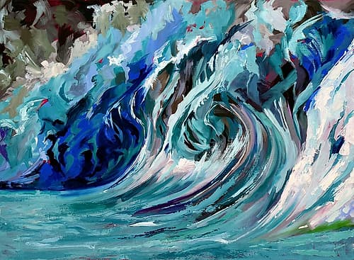 Blue Wawe Abstract Art Print