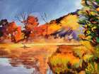 Kayak and Orangetrees Art Print
