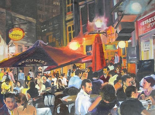 Night On the Tpwn Art Print