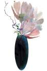 Blush Pink Floral In Blue Glass Vase Art Print