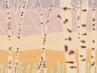Birch forest landscape painting Art Print