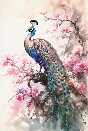 Peacock Chinoiserie Ii Animals Print