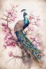 Peacock Chinoiserie Art Print