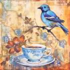 Birds Tea Time Art Print