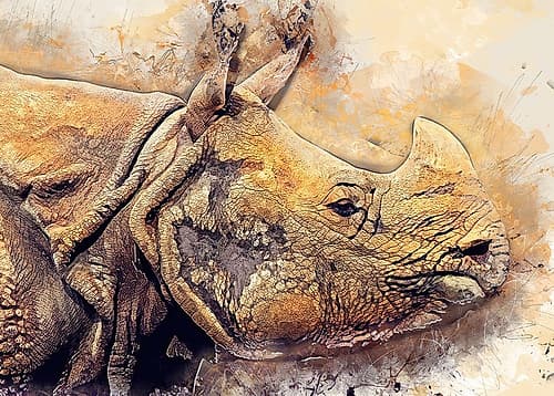 Rhinoceros animal art Art Print
