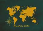 Map of the World (4) Minimalist Print