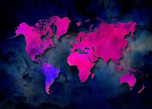 Map of the World (21) Abstract Art Print