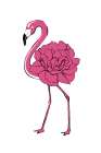 Peony Flamingo Art Print