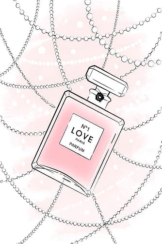 Pink Love Pearls Fashion Print