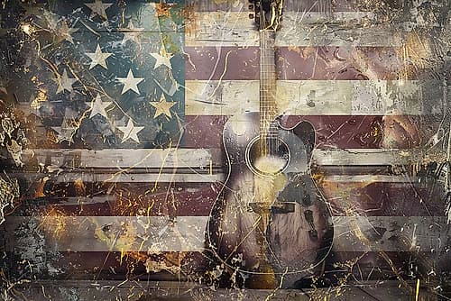 Music Art Illustration 10 Guitar Abstract Art Print