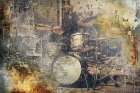 Music Art Illustration 12 Drums Art Print