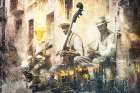 Music Art Illustration 11 Jazz Band Coastal Print