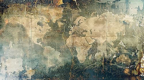 World Map Art Illustration 06 Abstract Art Print