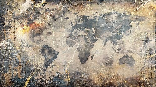 World Map Art Illustration 08 Abstract Art Print