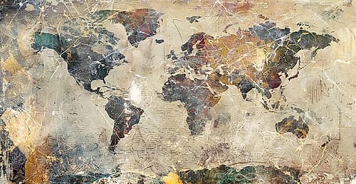 World Map Art Illustration 09 Abstract Art Print