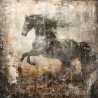 Horse Vintage Art Illustration 09 Art Print