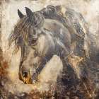 Horse Vintage Art Illustration 11 Art Print