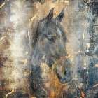 Horse Vintage Art Illustration 13 Art Print
