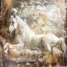 Horse Vintage Art Illustration 17 Art Print