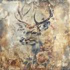 Floral Animals Vintage Art Illustration 02 Art Print