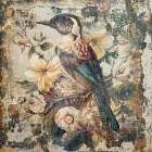 Floral Animals Vintage Art Illustration 03 Art Print