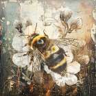 Floral Animals Vintage Art Illustration 08 Art Print
