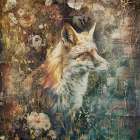 Floral Animals Vintage Art Illustration 14 Art Print